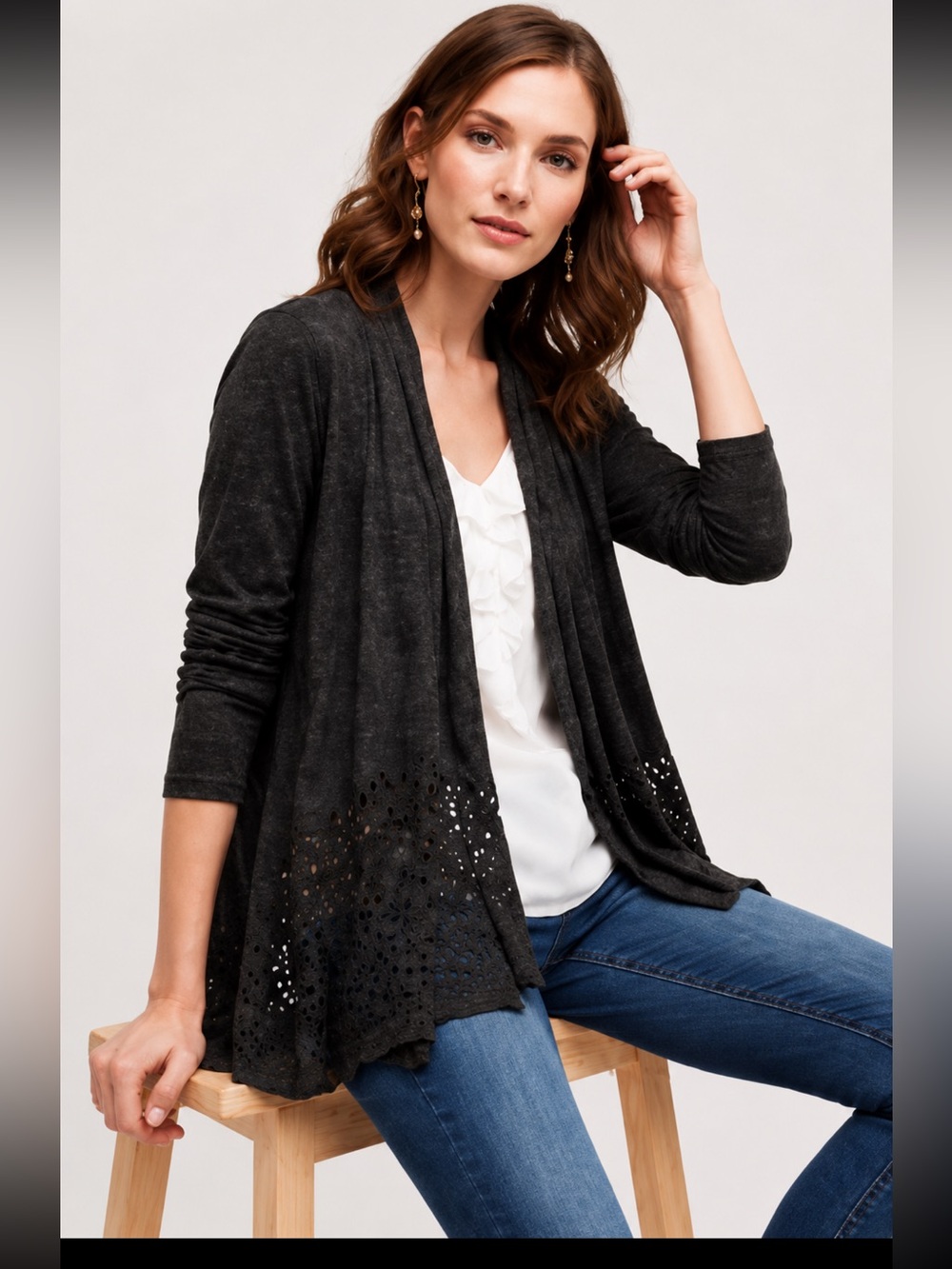 - Anthropologie Meadow Rue Verna Cut Out Cardigan